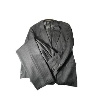 Joseph Abboud Mens Suit 46L/38W Wool Grey Pinstripe Ivy Style Office Wedding